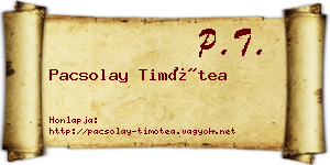 Pacsolay Timótea névjegykártya